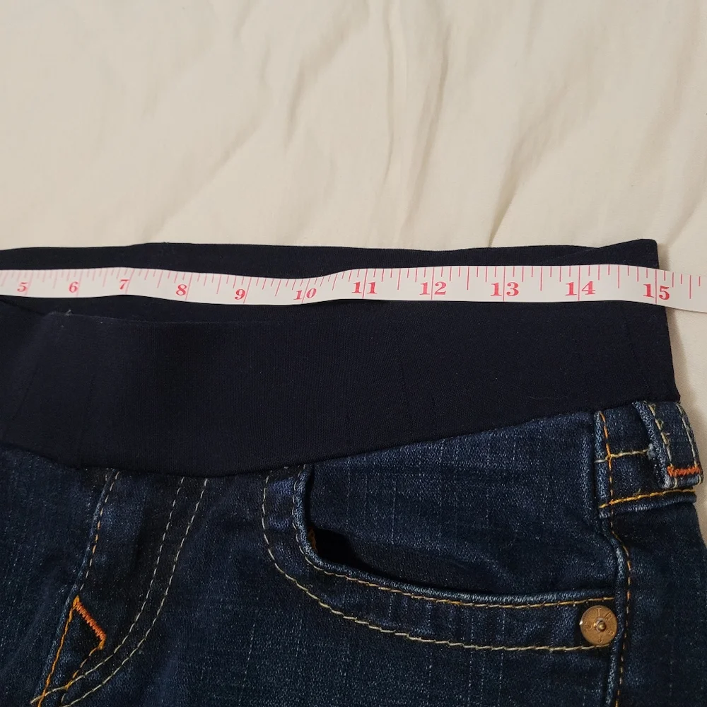 True Religion Dark Indigo Straight Leg Maternity Jeans - Picture 6 of 8